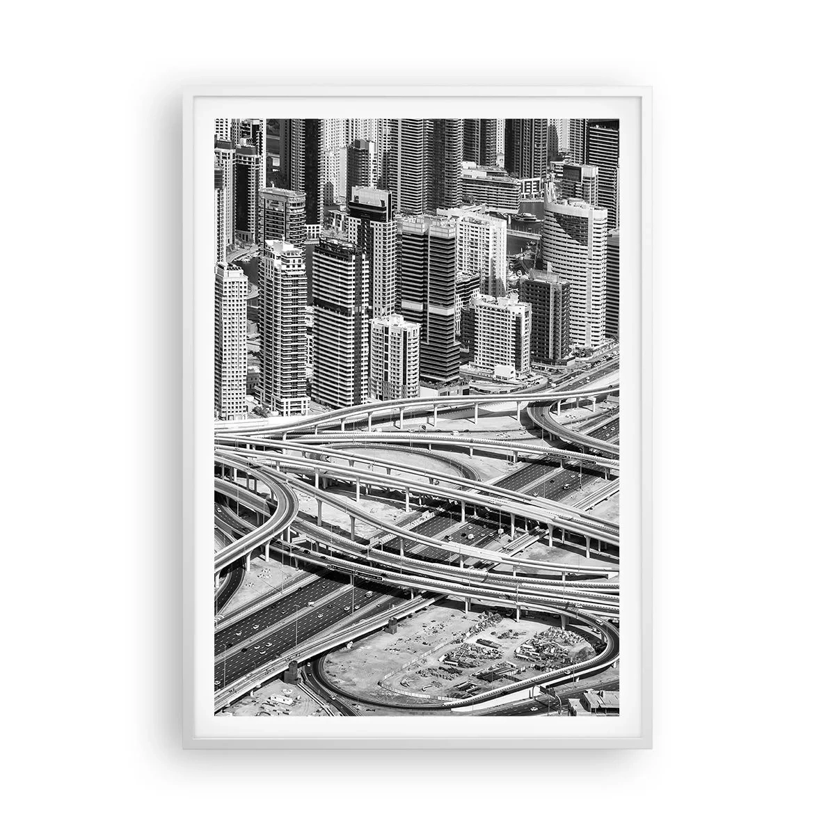 Poster in cornice bianca - Dubai - città impossibile - 70x100 cm