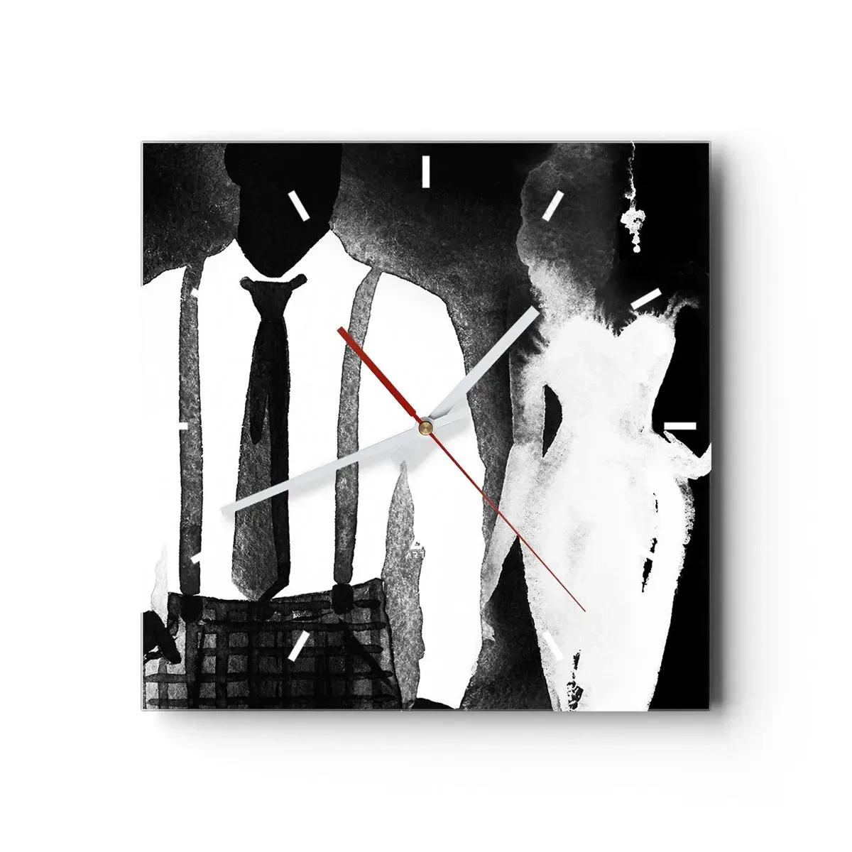 Orologio da parete - Orologio in Vetro - Atmosfera noir - 40x40 cm