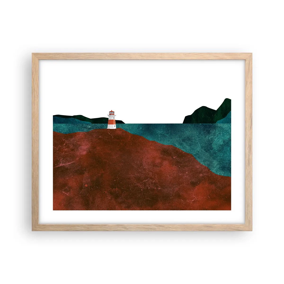 Poster in cornice rovere chiaro - Contemplando il mare - 50x40 cm