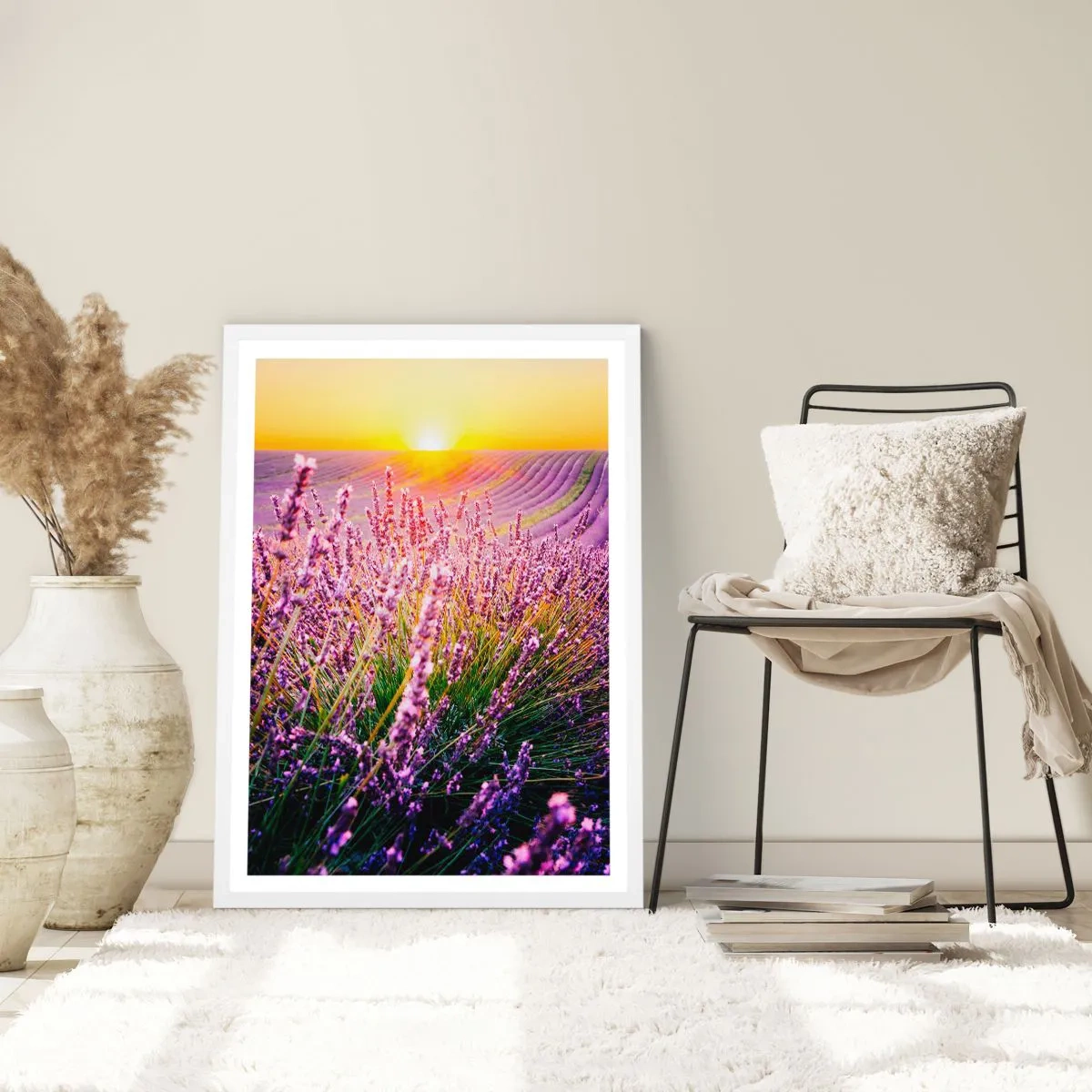 Poster in cornice bianca - Campo profumato - 50x70 cm