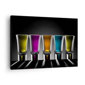 Quadro su tela - Stampe su Tela - Occhiali colorati su sfondo nero - 70x50cm - I colori della gioia - Decorazione murale moderna per soggiorno e camera da letto ARTTOR