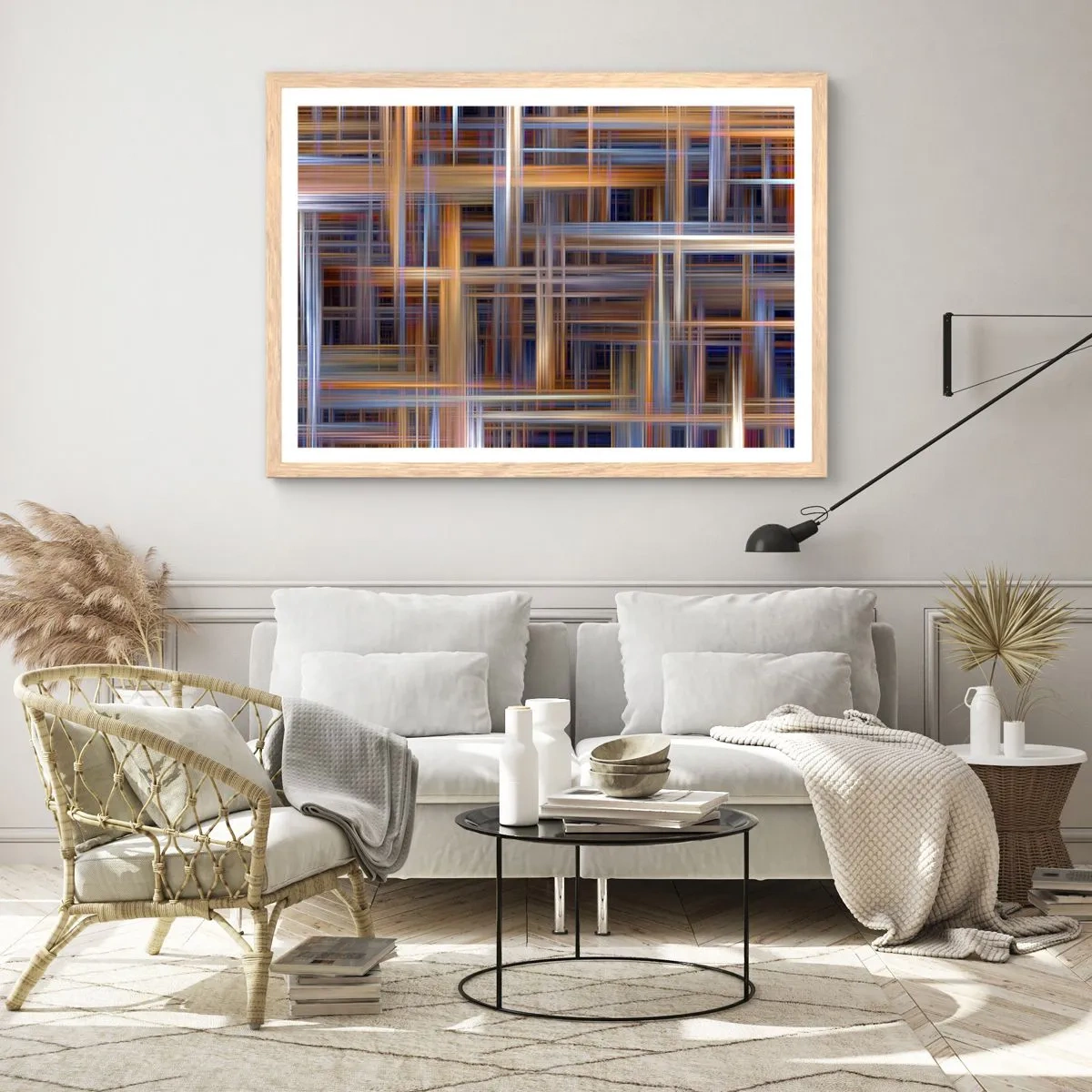 Poster in cornice rovere chiaro - Tessute con la luce - 91x61 cm