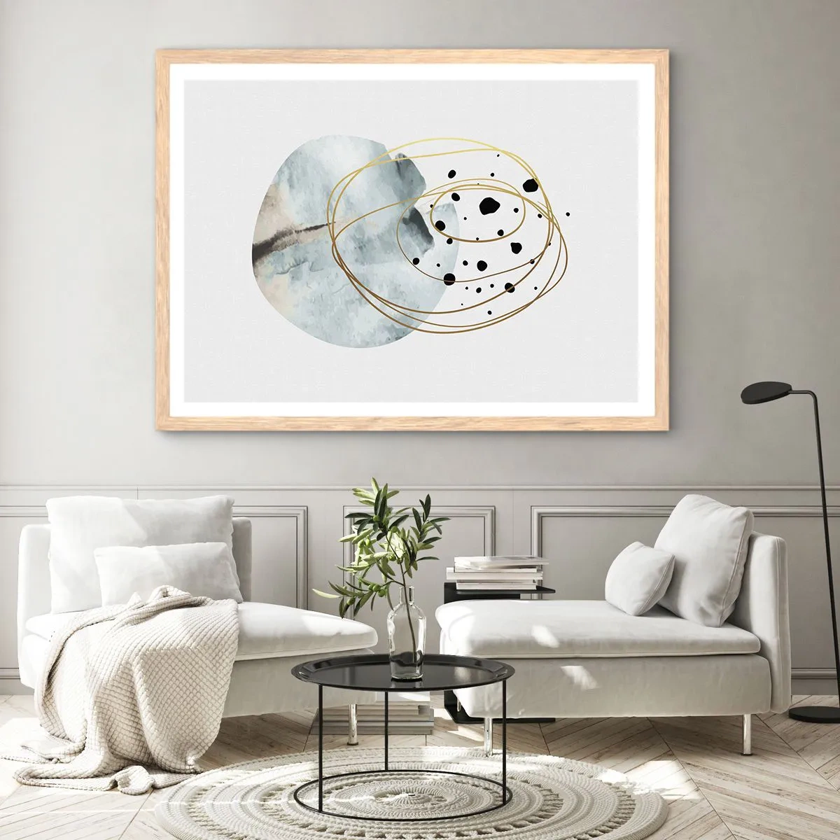 Poster in cornice rovere chiaro - Nell'abbraccio dello spazio - 70x50 cm