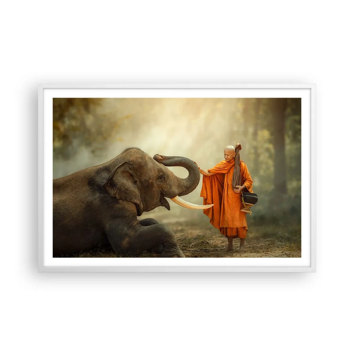 Poster in cornice bianca - Incontro nel viaggio - 91x61 cm