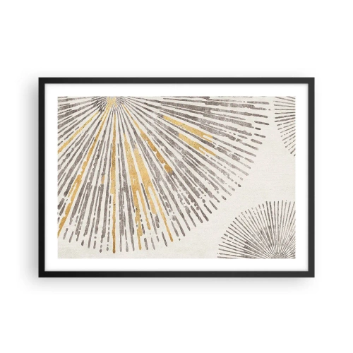 Poster in cornice nera - Motivo astratto a forma di raggio - 70x50cm - La bellezza dei raggi - Decorazione murale moderna per soggiorno e camera da letto ARTTOR