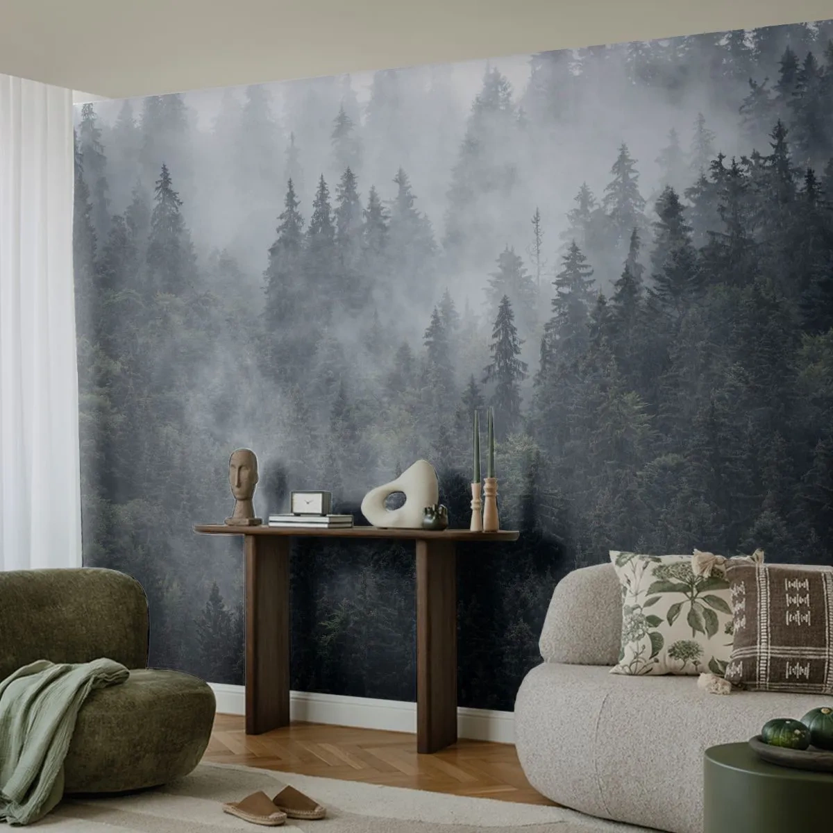 Fotomurali Standard Eco - Alba nel bosco - Paesaggio, foresta, Natura - 200x140 cm