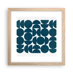 Poster in cornice rovere chiaro - Cerchi e semicerchi - 30x30 cm