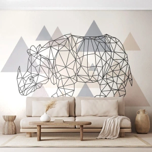 Fotomurali Premium Canvas - La struttura della forza - Astrazione, Grafica, Rinoceronte - 250x175 cm