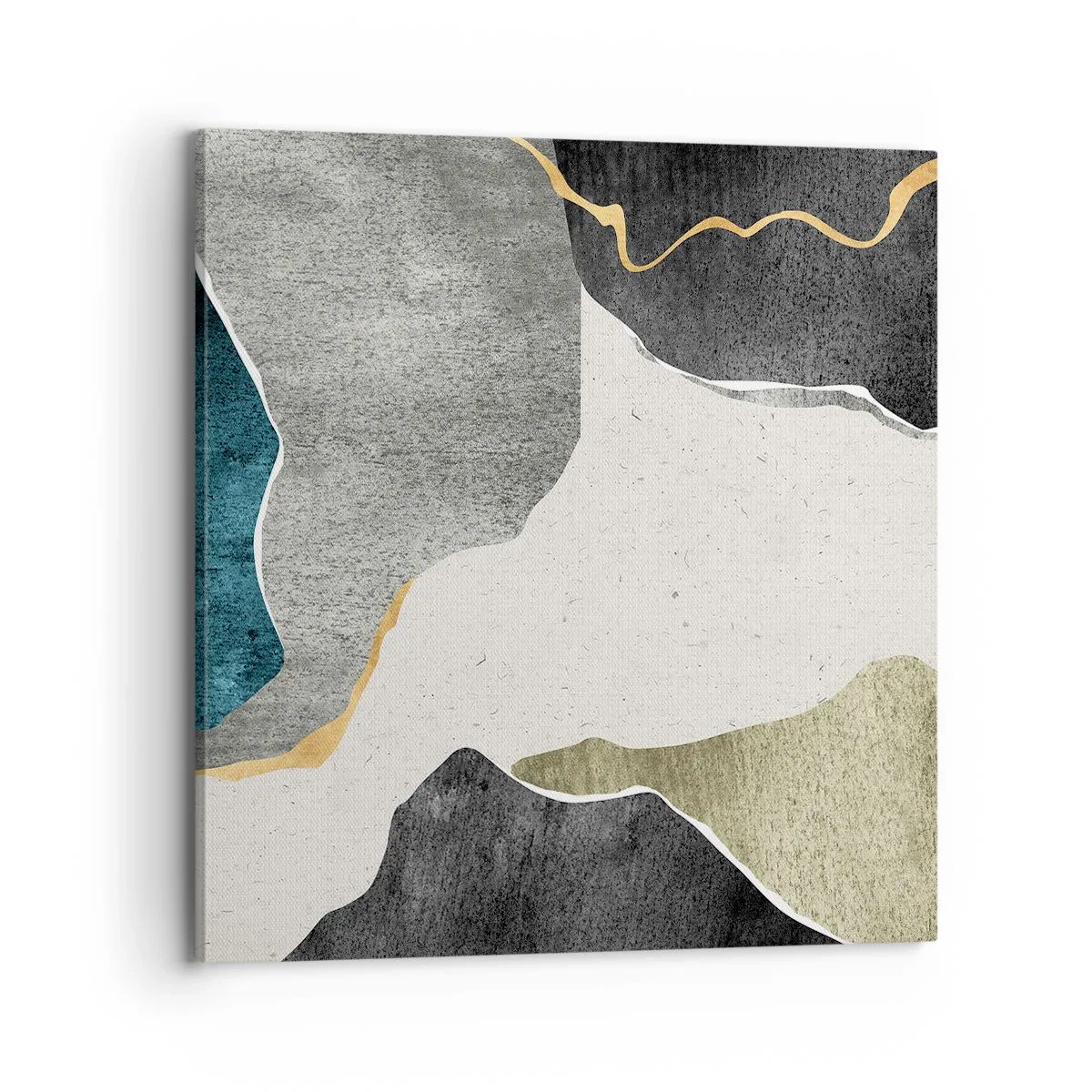 Quadro su tela - Stampe su Tela - Composizione mosaico con filo d'oro - 70x70 cm