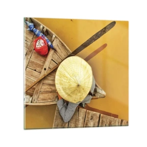 Quadro su vetro - Vita sul Fiume Giallo - 70x70 cm