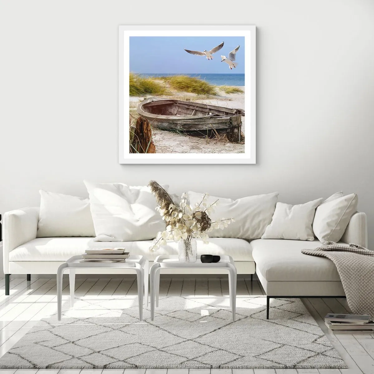 Poster in cornice bianca - Bagnate dal vento - 40x40 cm