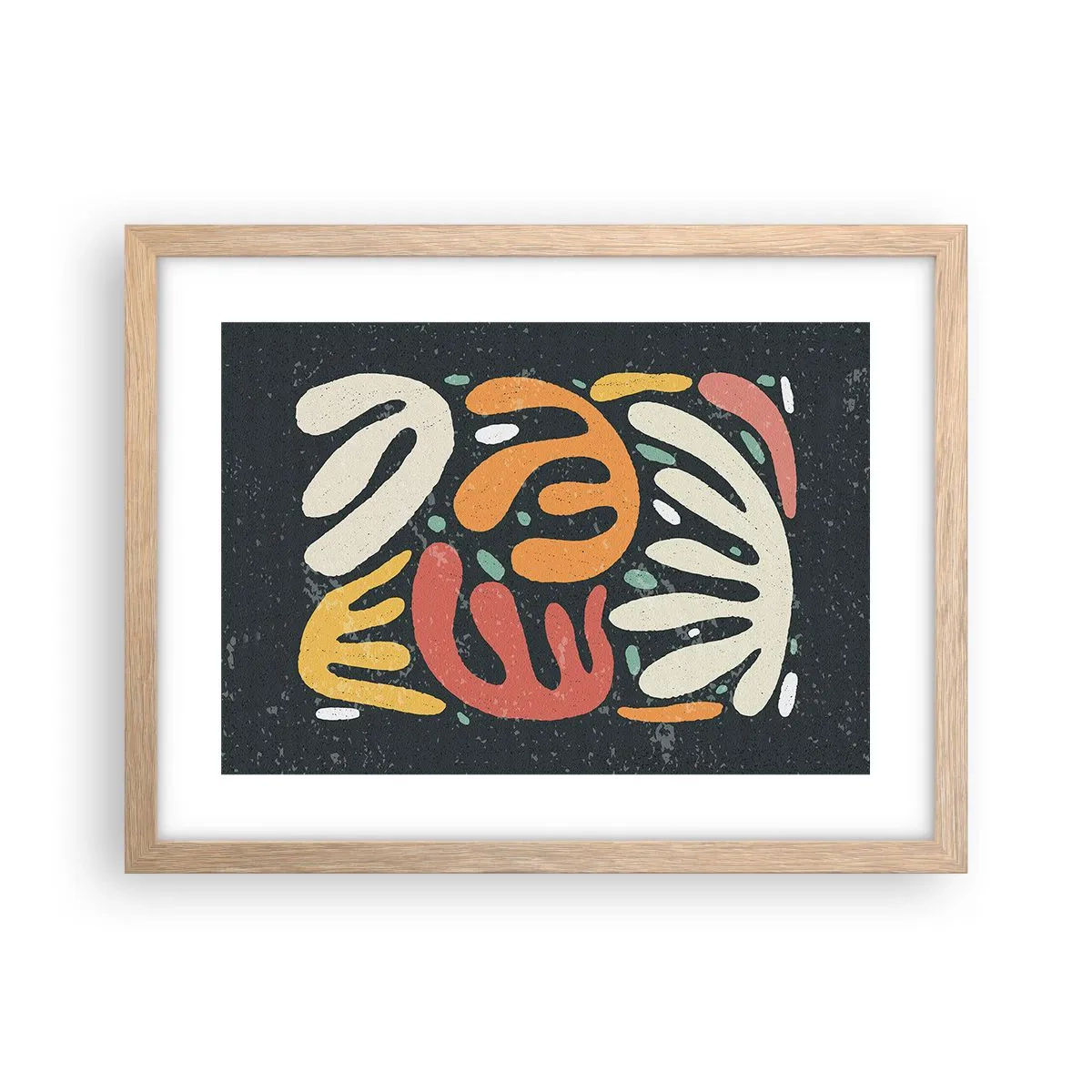 Poster in cornice rovere chiaro - Composizione: adesso ti acchiappo - 40x30 cm