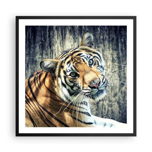 Poster in cornice nera - Ritratto nei flussi di luce - 60x60 cm