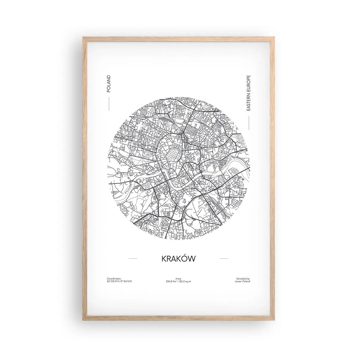 Poster in cornice rovere chiaro - Anatomia di Cracovia - 61x91 cm