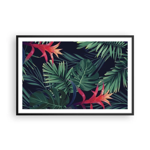 Poster in cornice nera - Fiammante nel verde - 91x61 cm