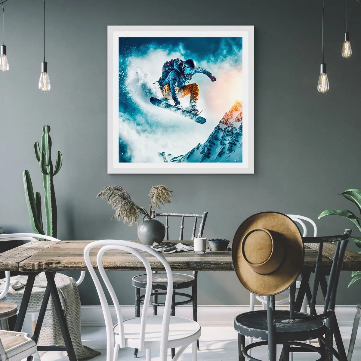 Poster in cornice bianca - Emozioni estreme - 40x40 cm