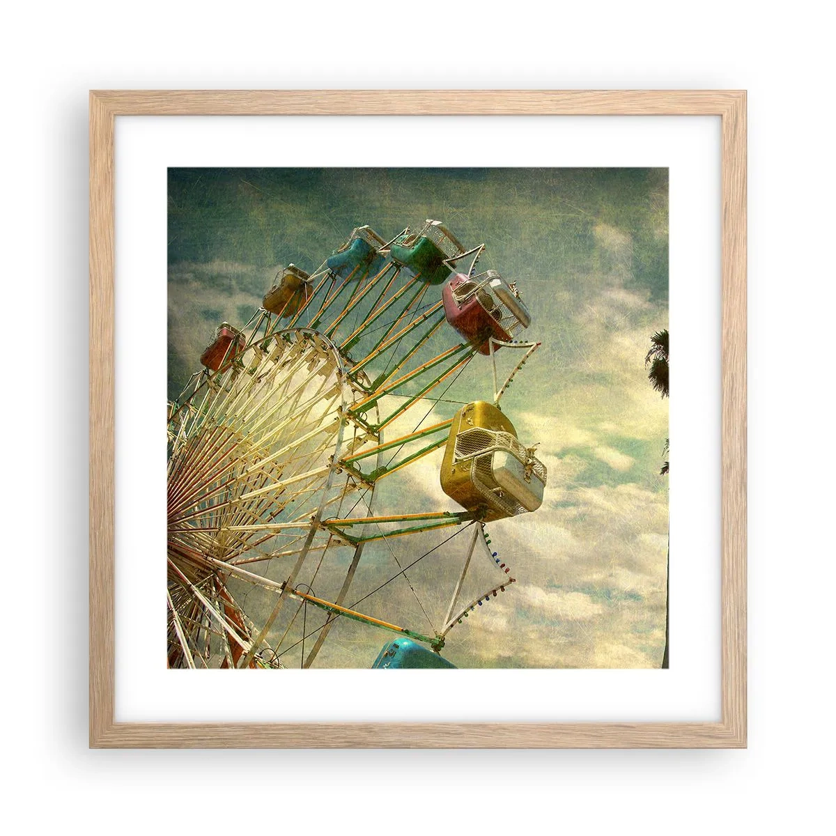 Poster in cornice rovere chiaro - Il divertimento comincia... - 40x40 cm