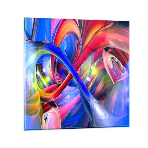 Quadro su vetro - La danza dei colori - 40x40 cm