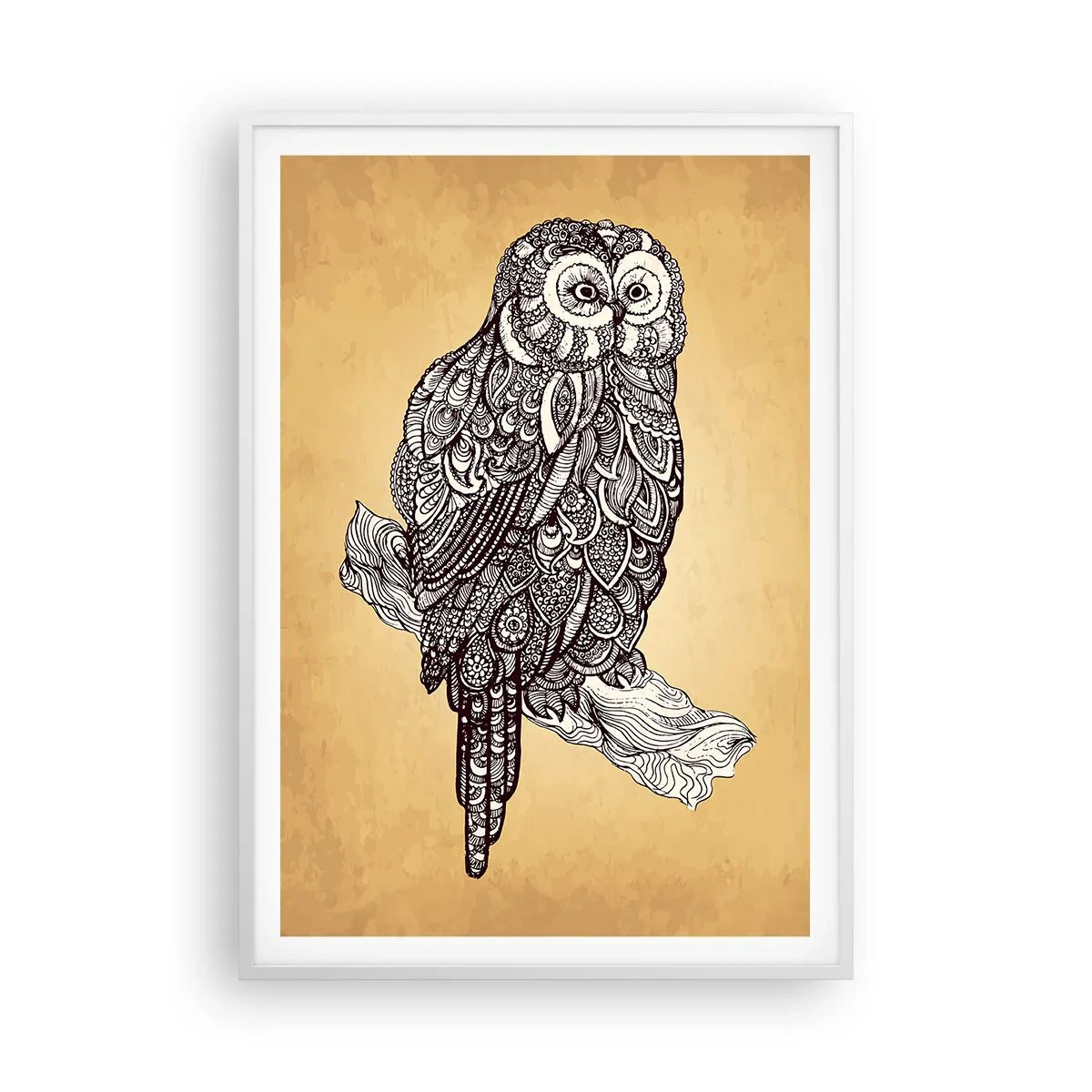 Poster in cornice bianca - Delicati ghirigori di saggezza - 70x100 cm