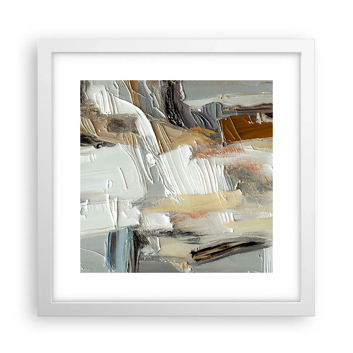 Poster in cornice bianca - Strati colorati - 30x30 cm