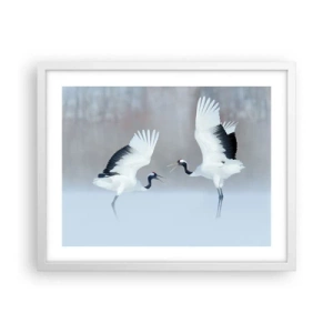 Poster in cornice bianca - Danza nella nebbia - 50x40 cm