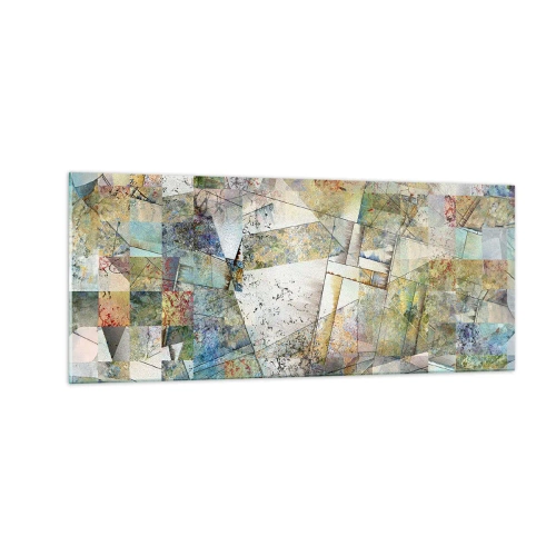 Quadro su vetro - Rimpasto geometrico - 100x40 cm