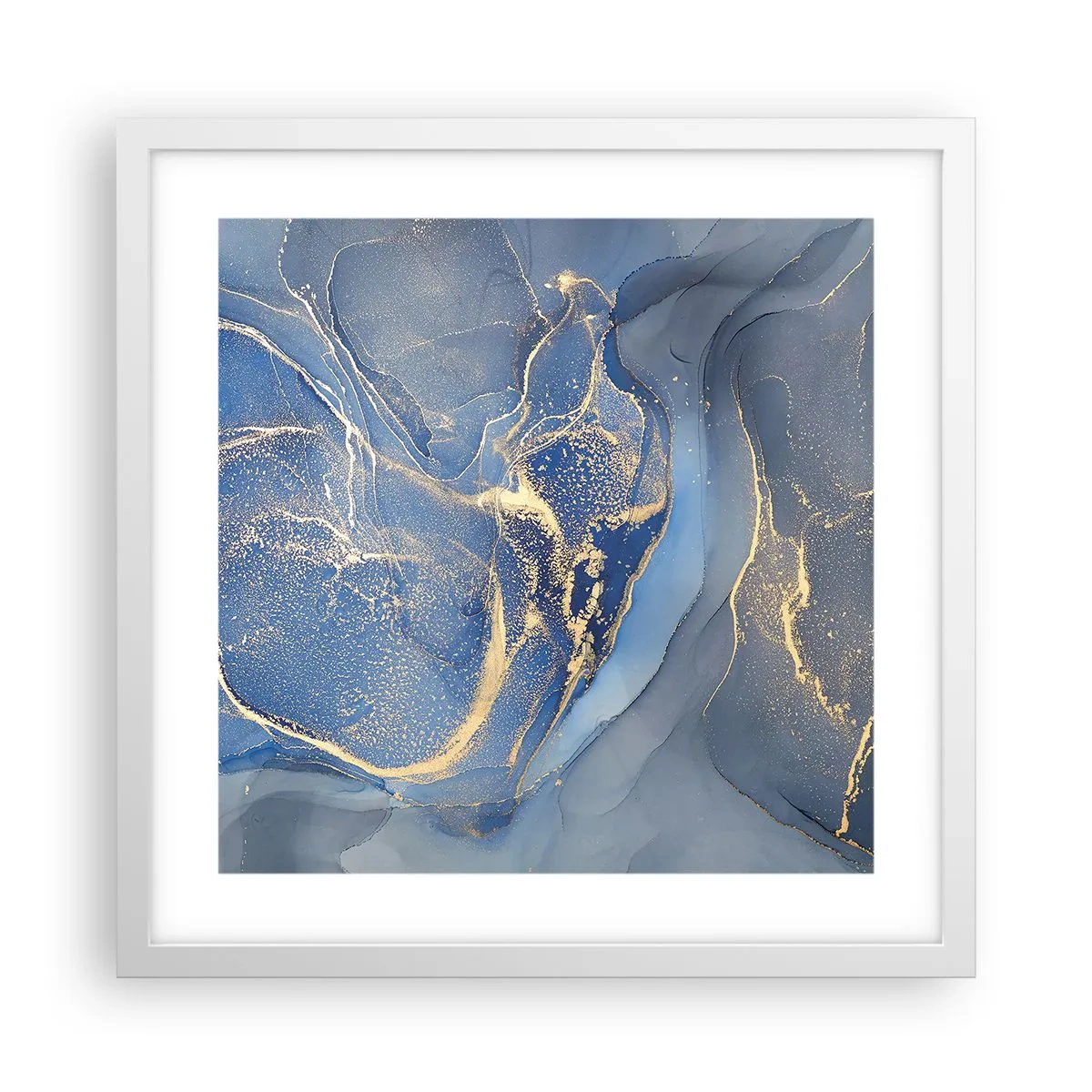 Poster in cornice bianca - Polvere d'oro - 40x40 cm