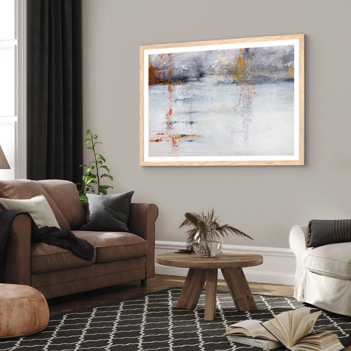 Poster in cornice rovere chiaro - Dietro la cortina d'aria - 50x40 cm