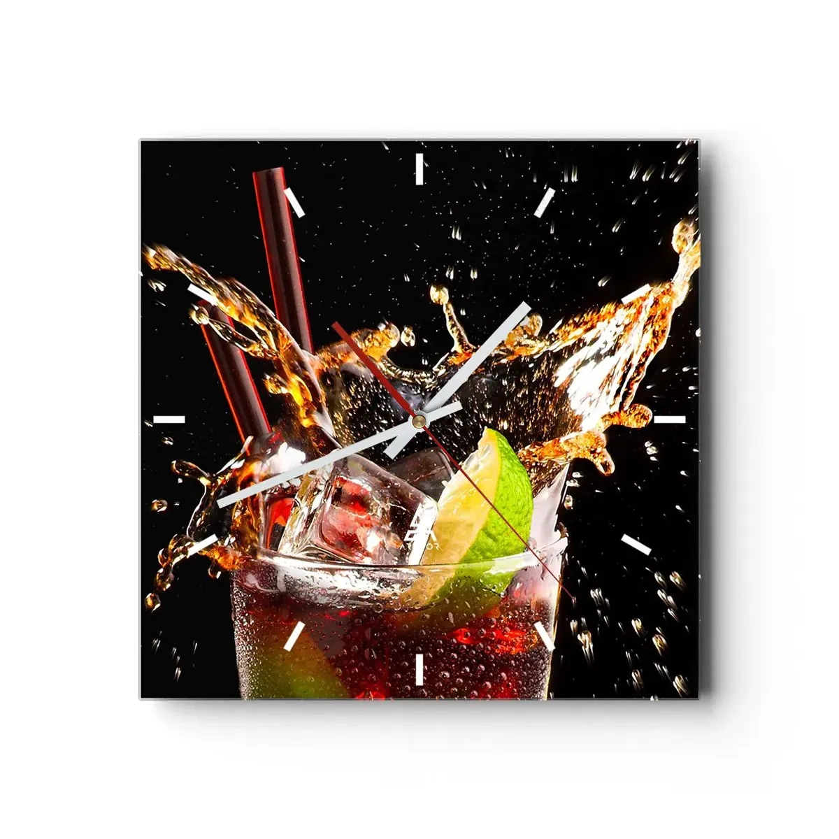 Orologio da parete - Orologio in Vetro - Gioia ed energia dei colori - 40x40 cm