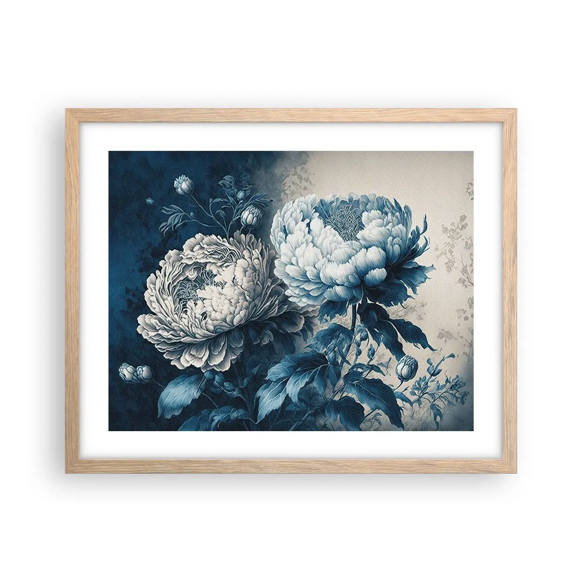 Poster in cornice rovere chiaro - Coppia perfetta - 50x40 cm