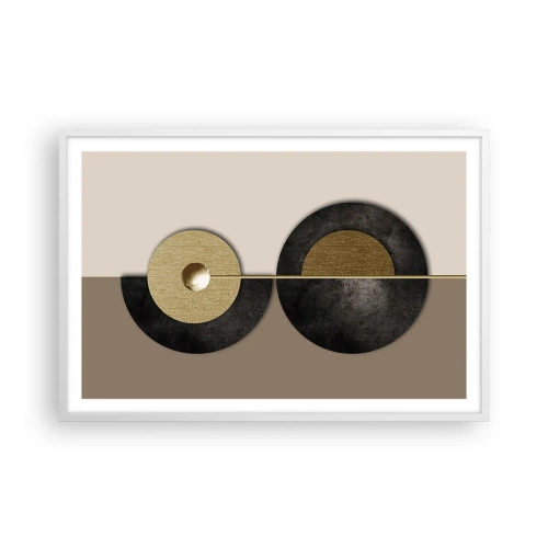 Poster in cornice bianca - Variazioni attorno al cerchio - 91x61 cm