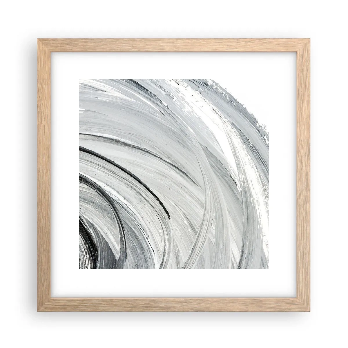 Poster in cornice rovere chiaro - Composizione orbitale - 30x30 cm