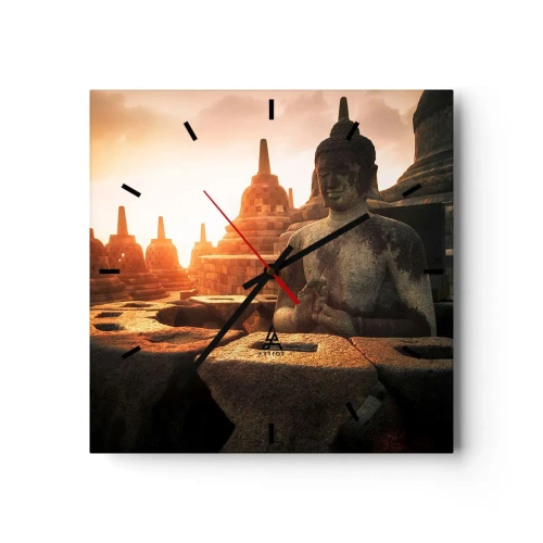 Orologio da parete - Orologio in Vetro - La pagoda della grande saggezza - 40x40 cm