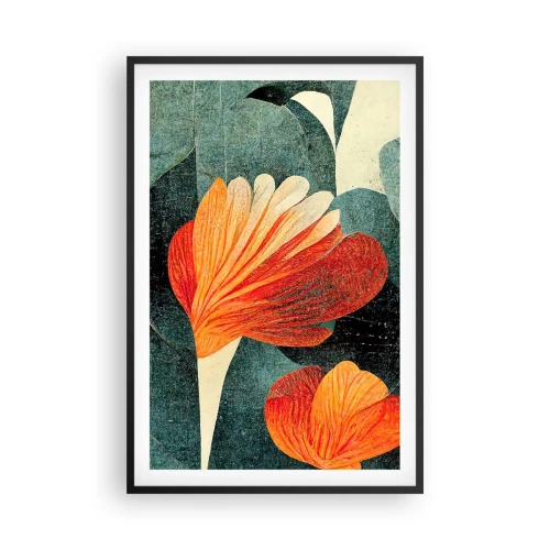 Poster in cornice nera - Caldo dei tropici e fresco del verde - 61x91 cm