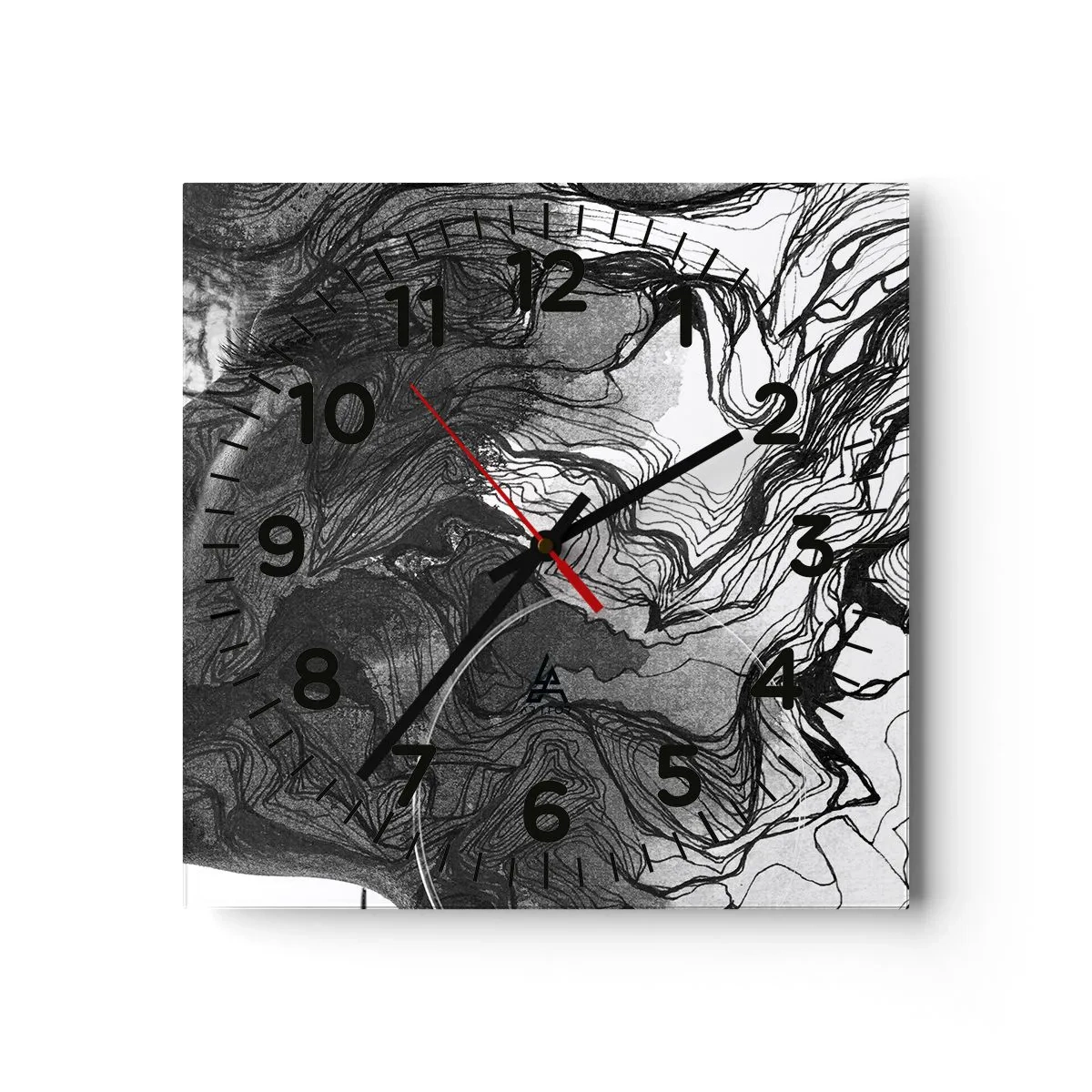 Orologio da parete - Orologio in Vetro - Aggrovigliata nei sogni - 30x30 cm