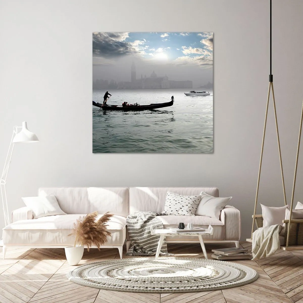Quadro su tela - Stampe su Tela - Città magica di acqua e nebbia - 40x40 cm
