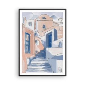 Poster in cornice nera - Città esotica - 70x100 cm