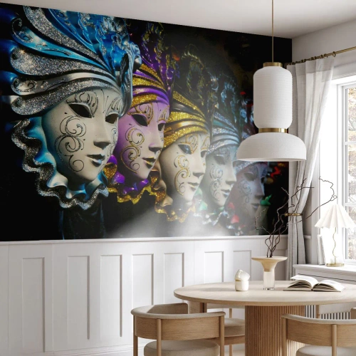 Fotomurali Premium Canvas - Mistero in oro e argento - Maschera veneziana, Venezia, Carnevale - 150x105 cm