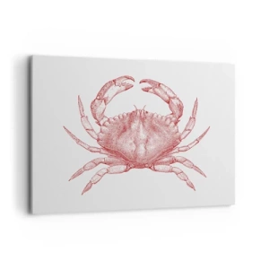 Quadro su tela - Stampe su Tela - Disegno di un granchio in tonalità rossa - 120x80cm - Il granchio dei granchi - Decorazione murale moderna per soggiorno e camera da letto ARTTOR
