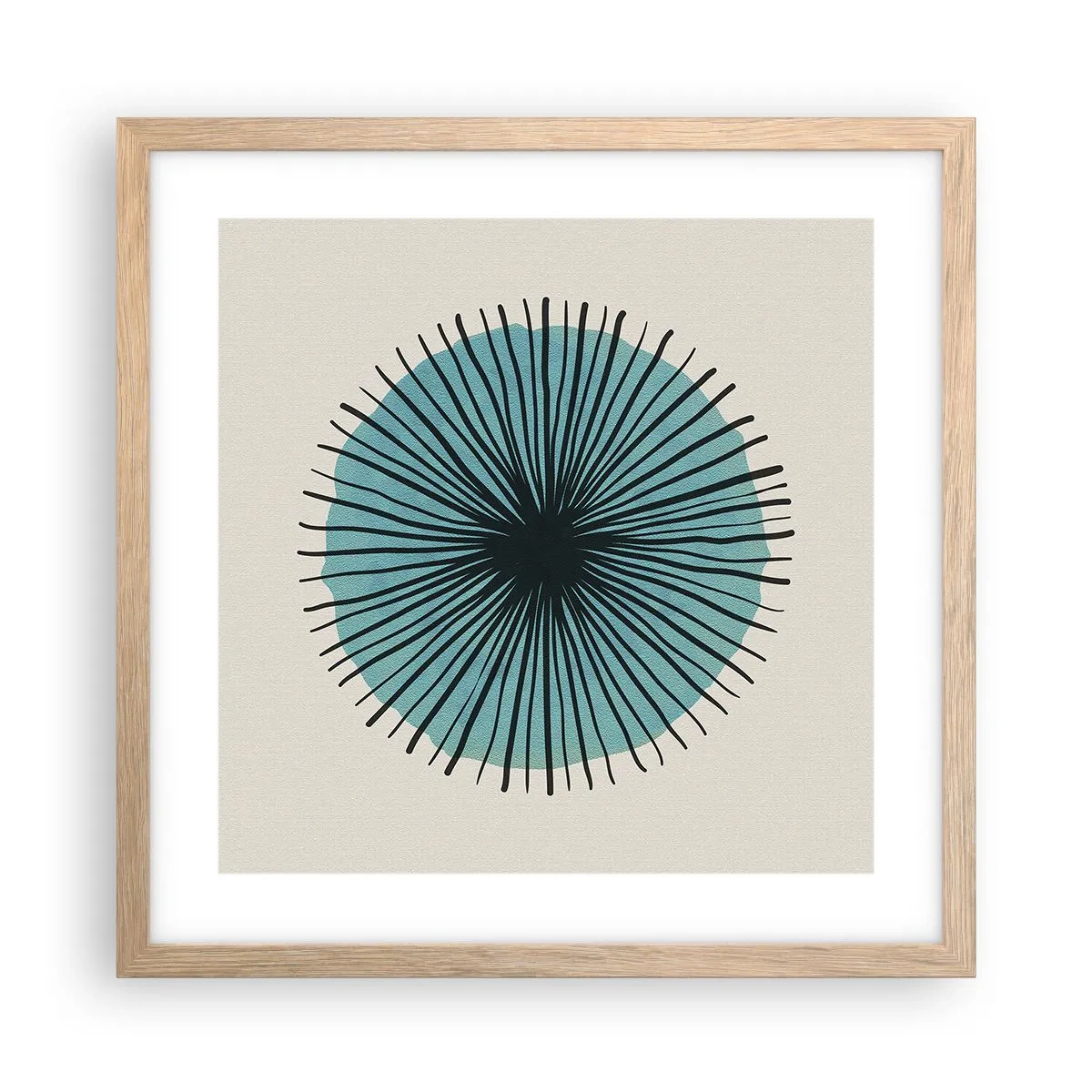 Poster in cornice rovere chiaro - Radiosamente nel blu - 40x40 cm