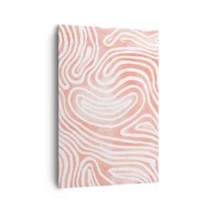 Quadro su tela - Stampe su Tela - Motivo astratto nei toni del rosa e del bianco - 70x100cm - Nel labirinto di corallo - Decorazione murale moderna per soggiorno e camera da letto ARTTOR