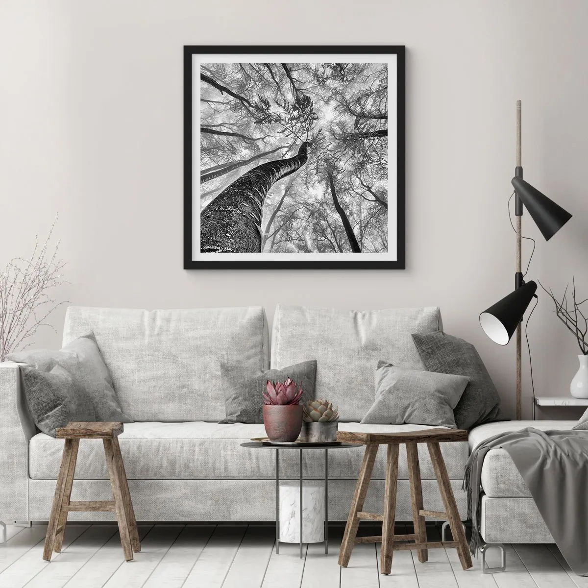 Poster in cornice nera - La corsa verso la luce - 40x40 cm