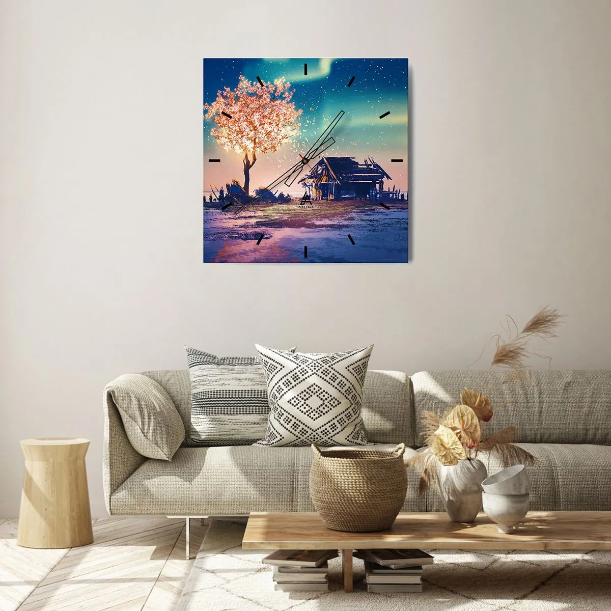 Orologio da parete - Orologio in Vetro - La natura non passa - 30x30 cm