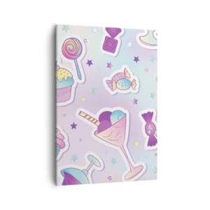 Quadro su tela - Stampe su Tela - Motivi pastello con dolci e dessert - 50x70cm - Ogni giorno è il mio compleanno - Decorazione murale moderna per soggiorno e camera da letto ARTTOR