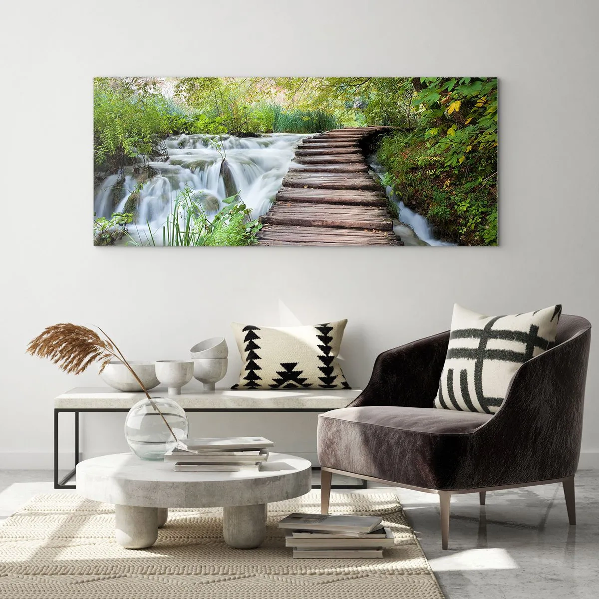 Quadro su vetro - Acqua per niente tranquilla - 100x40 cm
