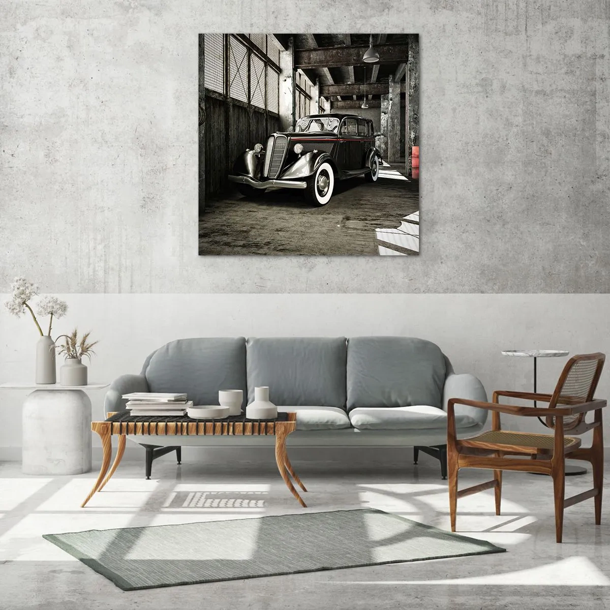 Quadro su vetro - L'eleganza eterna degli anni '30 - 30x30 cm