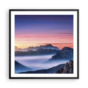 Poster in cornice nera - Sopra le valli - 60x60 cm