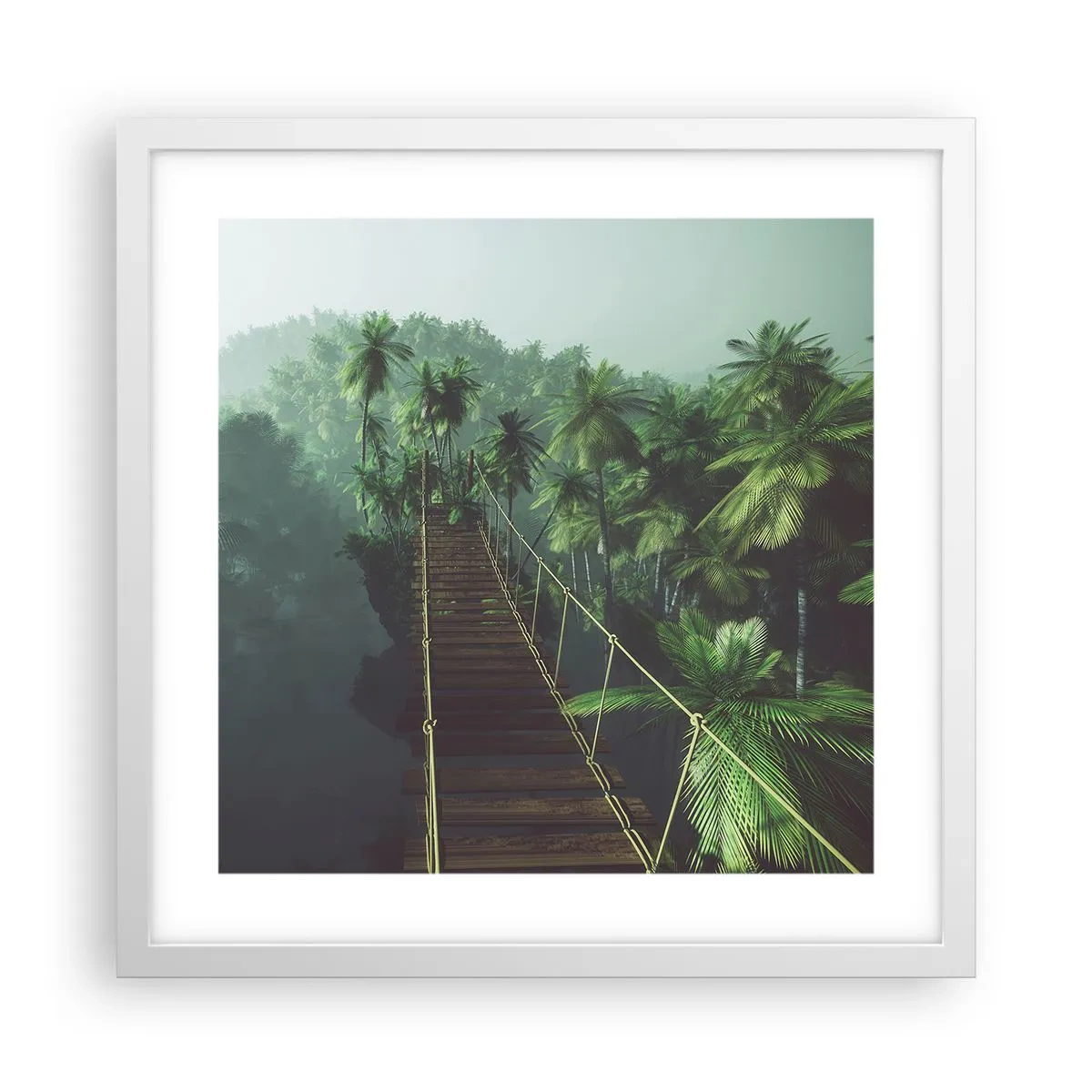 Poster in cornice bianca - Nel vortice del verde - 40x40 cm
