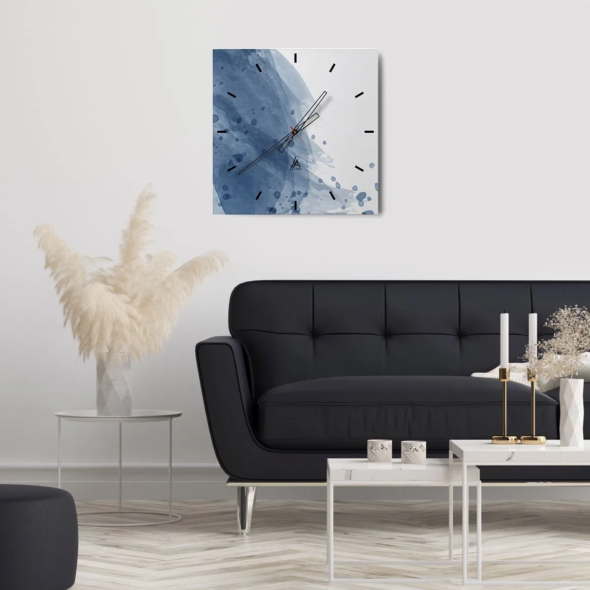 Orologio da parete - Orologio in Vetro - Tulle blu - 40x40 cm