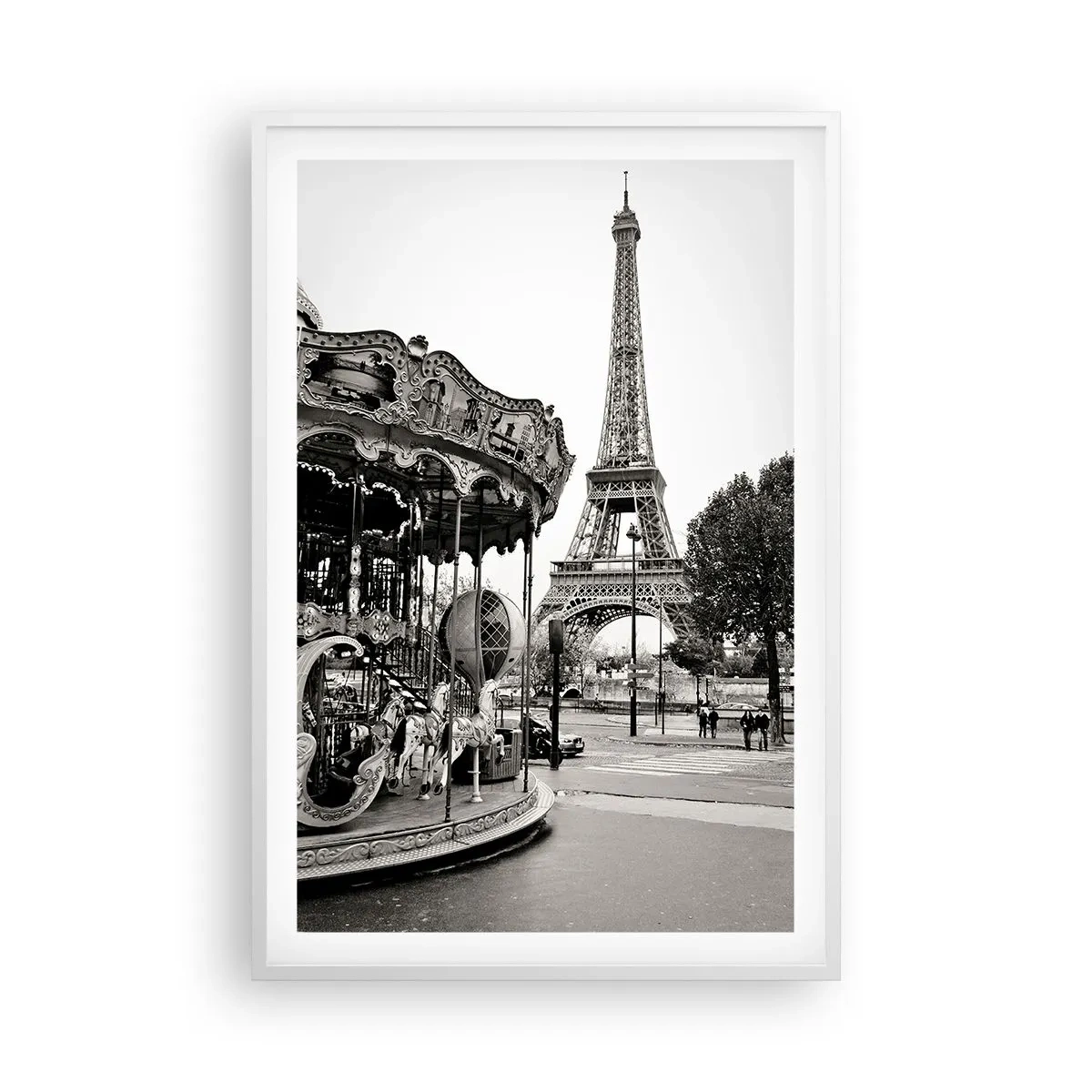 Poster in cornice bianca - Se divertimento, solo a Parigi - 61x91 cm